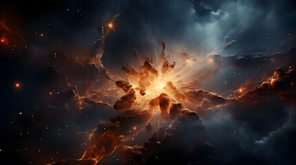 dramatic explosion, space