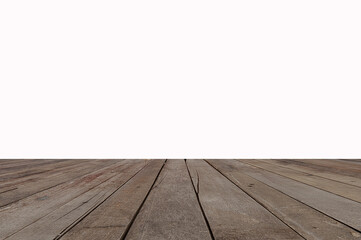 Isolated White Background with wooden table