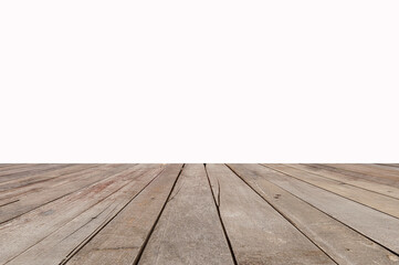 Isolated White Background with wooden table