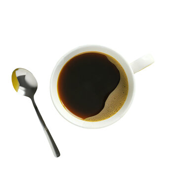 a white cup filled with black coffee, placed on a flat surface. 