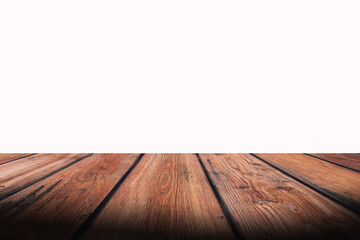 isolated White Background with wooden table