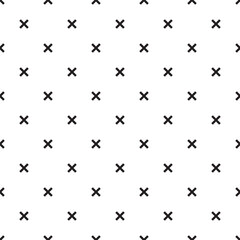 Vector seamless cross pattern. Endless black and white texture. Abstract geometric ornament background.
