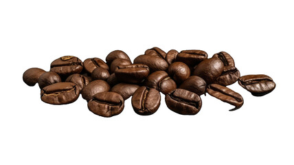 a large pile of dark roast coffee beans, which have a rich and robust flavor. 