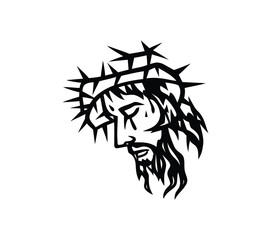 The face of the Lord Jesus, art vector design
