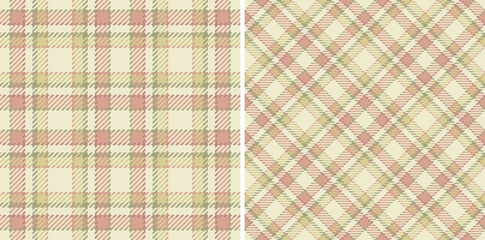 Plaid seamless textile of pattern background vector with a fabric texture tartan check.