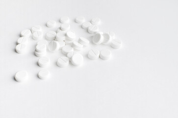 Close-up pills lying on the table