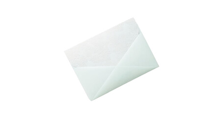 Top View of Embossed Floral Envelope Element in Pastel Blue Color.