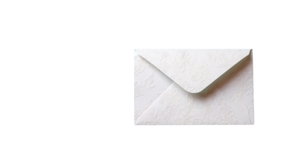 Realistic Silver Embossed Floral Envelope Element.