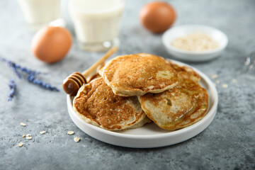 Traditional homemade oat pancakes