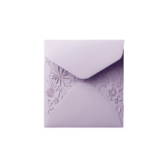 Realistic Embossed Floral Envelope in Pastel Purple Color.