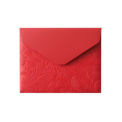 Realistic Red Embossed Floral Envelope Element.