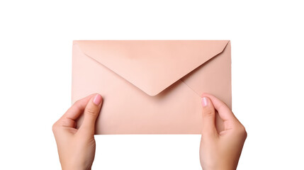 Fototapeta premium Photography of Female Hand Holding Pink Envelope Element.