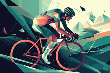 Fototapeta premium player cyclist with vector format