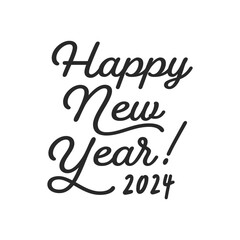 英語の賀詞、Happy New Year 2024の文字 - 2024年のお正月･年賀状の素材