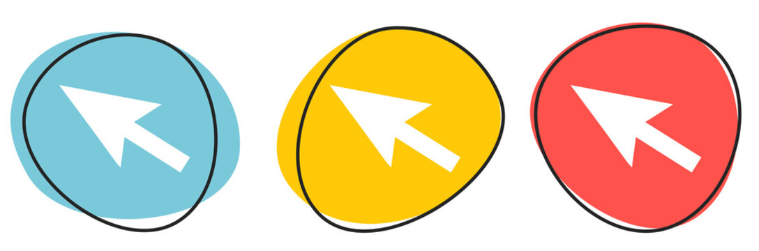 Button Banner f&uuml;r Website oder Business: Mauspfeil