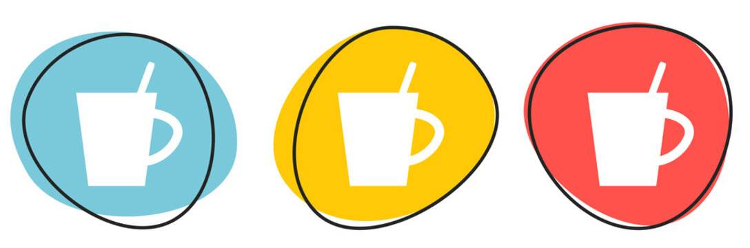 Button Banner f&uuml;r Website oder Business: Kaffe, kaffeetasse oder Pause