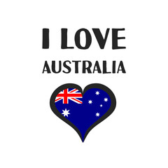 i love australia - t-shirt design, print, sticker, vector