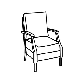 recommend clip art: Continuous one line drawing of modern work chair. Office Armchair Hand drawn vector illustration.
                    