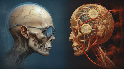 Surreal Illustration of borderline personality disorder. Creative concept.