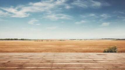 Summer themed empty table background, created with AI Generative Technology