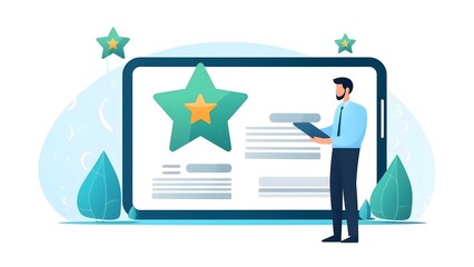 Diverse Digital Interactions and Business Concepts: User Ratings, Artificial Intelligence Communication, Future Healthcare Technology, Data Analysis, Online Surveys, and Financial Market Trends