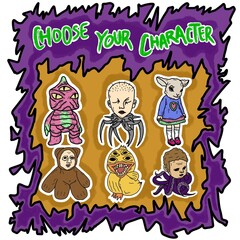 Set of character dark toys