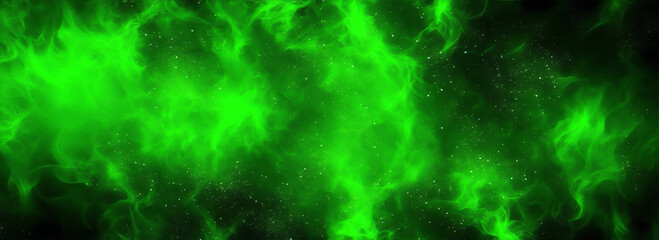 Obraz na płótnie Canvas Abstract green fire particles texture from Generative AI