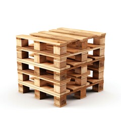 Wooden pallet on white background Generative AI 