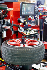Automatic tire changer with control panel