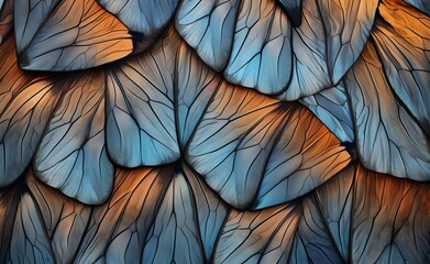 Butterfly Wing Biomimicry Pattern Background. Capillary Membrane. Generative AI.