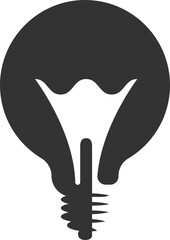 Light bulb icon vector. Llightbulb idea logo concept. Lamp electricity icons web design element. Led lights isolated silhouette.