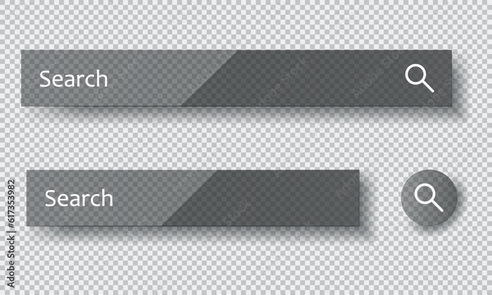 Poster search bar for ui, design and web site. search address and navigation bar icon. collection of search