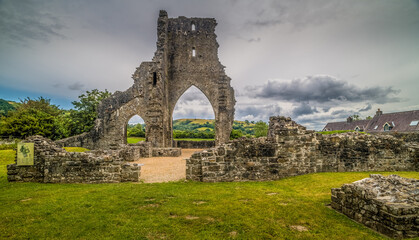 Talley Abbey, Ruin, Wales, UK  Building began in 1180 by the order of White Canons of monks, but it...