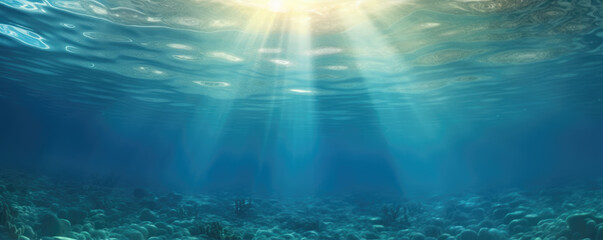 Fototapeta na wymiar Sea or ocean underwater photo, generative ai