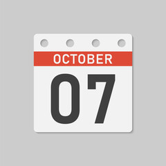 Icon page calendar day - 7 October