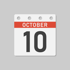 Icon page calendar day - 10 October