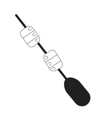 Sup paddle hands monochromatic flat vector hands. Paddleboard equipment. Water sports gear. Paddle board yoga. Editable thin line clip art on white. Simple bw cartoon spot image for web graphic design