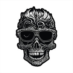 skull head graphic vector illustration
