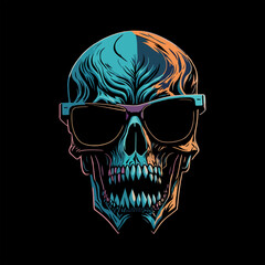 skull head graphic vector illustration