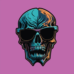 skull head graphic vector illustration