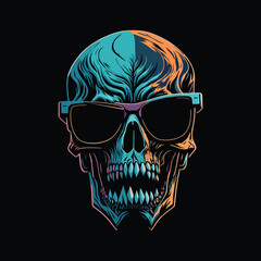 skull head graphic vector illustration