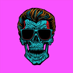 skull head graphic vector illustration