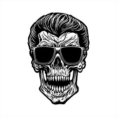 skull head graphic vector illustration