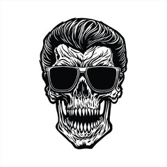 skull head graphic vector illustration