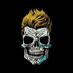 skull head graphic vector illustration