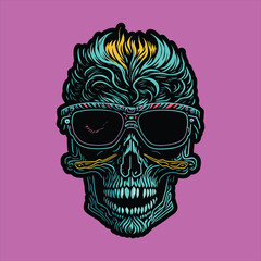skull head graphic vector illustration