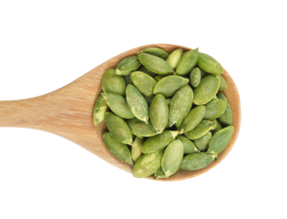 pumpkin seeds in the spoon on transparent png