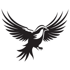 bird silhouette. Isolated vector on a white background