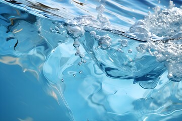 Overhead Detailed Blue Pool Surface, 266:177, Perfect Background for Wallpapers, Web Design, Generative AI, Generative, KI