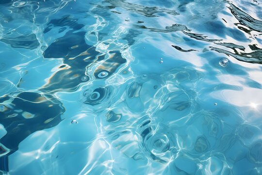 Top View of Glimmering Pool Surface, High-Resolution Image for Wallpapers, Websites, and Promotions, Generative AI, Generative, KI
